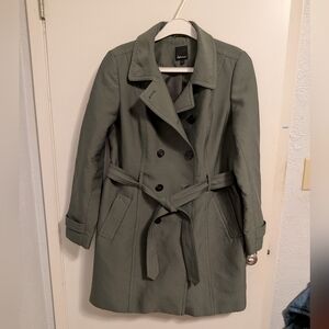 EUC Reitmans Olive Green Trench Coat - Size Large